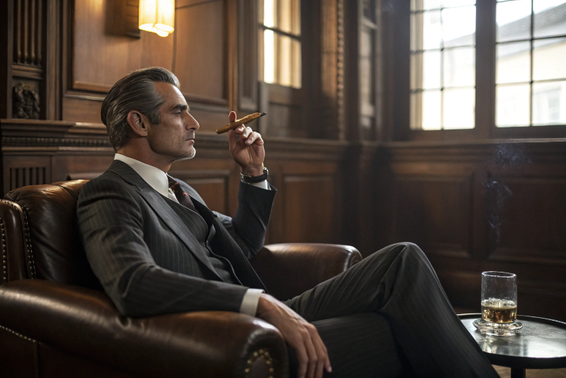 inhaling cigar
